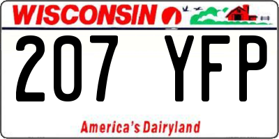 WI license plate 207YFP
