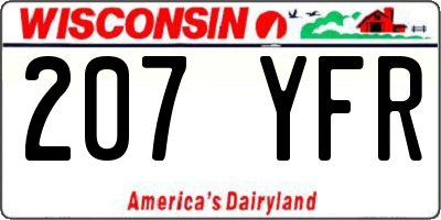 WI license plate 207YFR