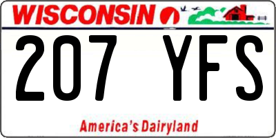 WI license plate 207YFS