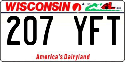 WI license plate 207YFT