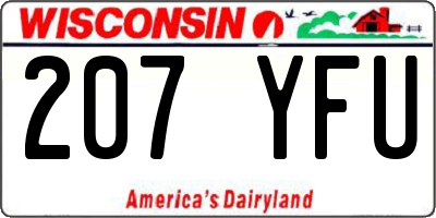 WI license plate 207YFU