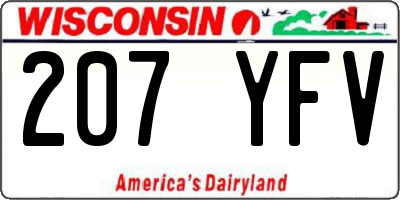 WI license plate 207YFV