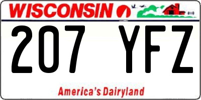 WI license plate 207YFZ