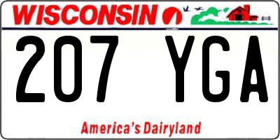WI license plate 207YGA