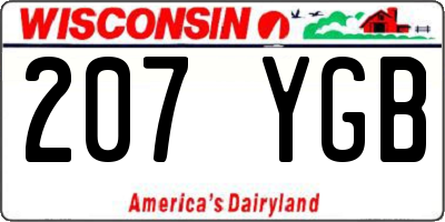 WI license plate 207YGB