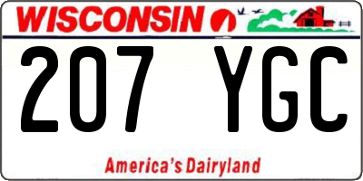 WI license plate 207YGC