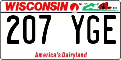 WI license plate 207YGE