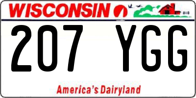 WI license plate 207YGG