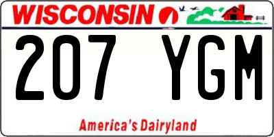 WI license plate 207YGM