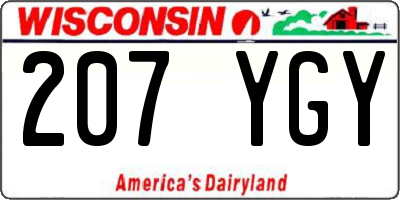 WI license plate 207YGY