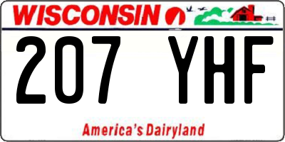 WI license plate 207YHF