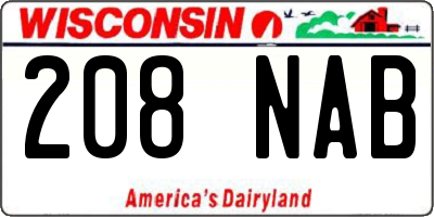 WI license plate 208NAB