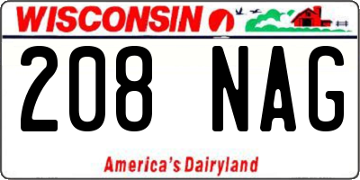 WI license plate 208NAG