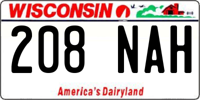 WI license plate 208NAH