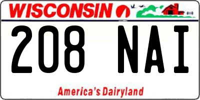 WI license plate 208NAI