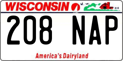 WI license plate 208NAP