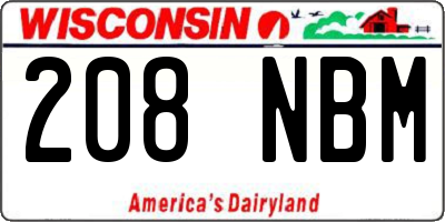 WI license plate 208NBM