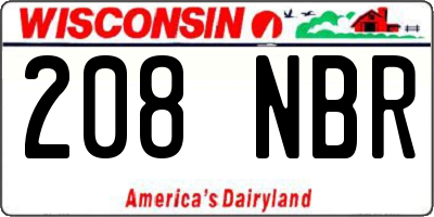 WI license plate 208NBR