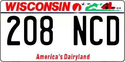 WI license plate 208NCD