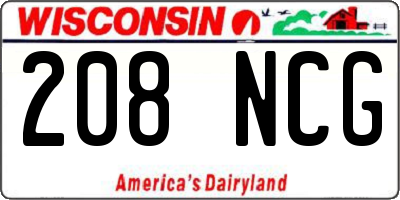 WI license plate 208NCG