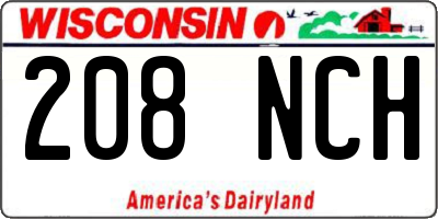 WI license plate 208NCH
