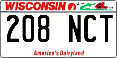 WI license plate 208NCT