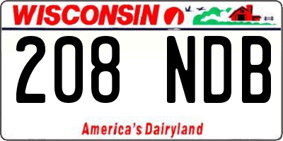 WI license plate 208NDB