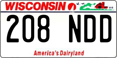 WI license plate 208NDD