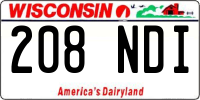 WI license plate 208NDI