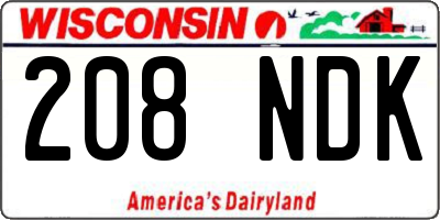 WI license plate 208NDK
