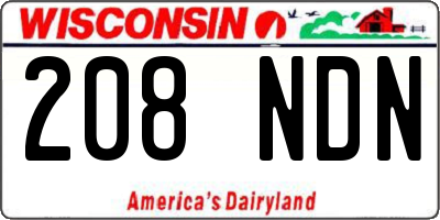 WI license plate 208NDN