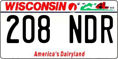 WI license plate 208NDR