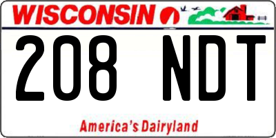 WI license plate 208NDT