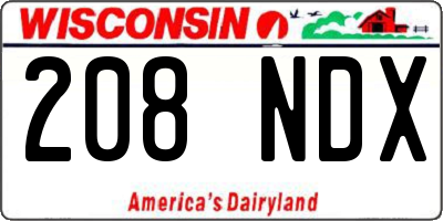 WI license plate 208NDX