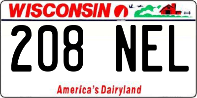 WI license plate 208NEL