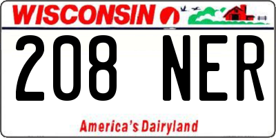 WI license plate 208NER