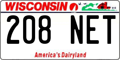 WI license plate 208NET