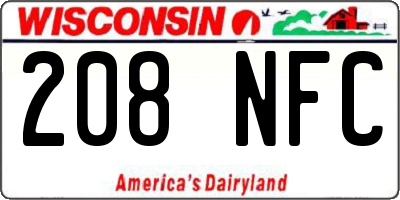 WI license plate 208NFC