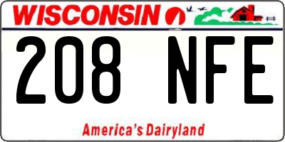 WI license plate 208NFE
