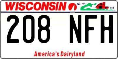 WI license plate 208NFH