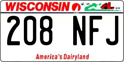 WI license plate 208NFJ
