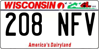 WI license plate 208NFV