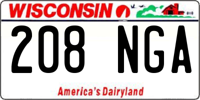 WI license plate 208NGA