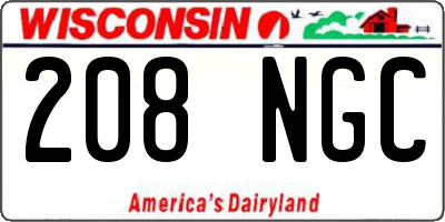 WI license plate 208NGC