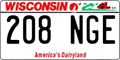 WI license plate 208NGE