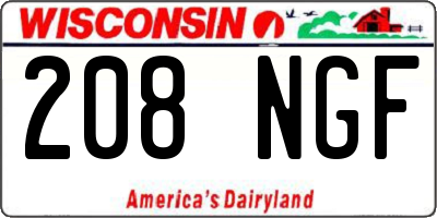 WI license plate 208NGF