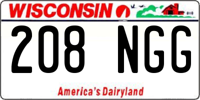 WI license plate 208NGG