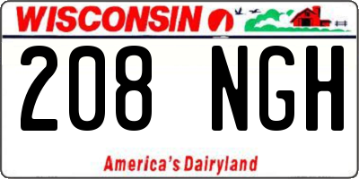 WI license plate 208NGH