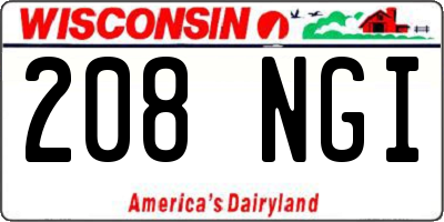WI license plate 208NGI