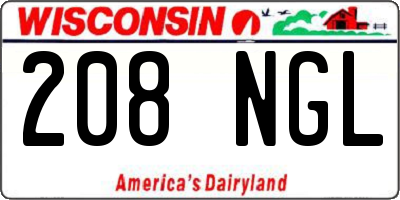 WI license plate 208NGL